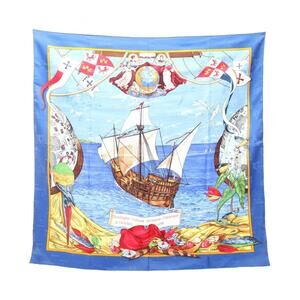 HERMES Blue Silk Scarf